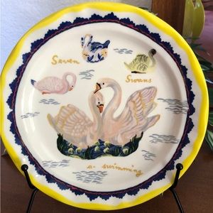 Anthropologie 7 swans swimming plate